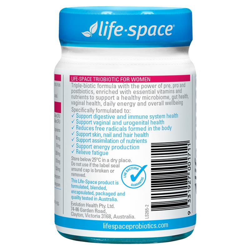 Life-Space TrioBiotic Cho Phụ Nữ Prebiotic, Probiotic và Postbiotic 30 Viên Nang – ảnh 2