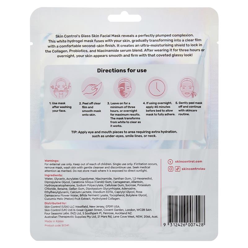 Skin Control Glass Skin Mặt Nạ Hydrogel Da Căng Bóng Collagen 1 Miếng – ảnh 2