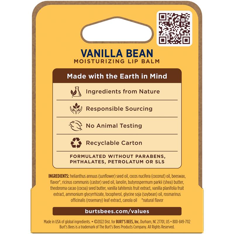 Burt's Bees Vanilla Bean Son Dưỡng Môi Hương Vani 4.25 g – ảnh 2