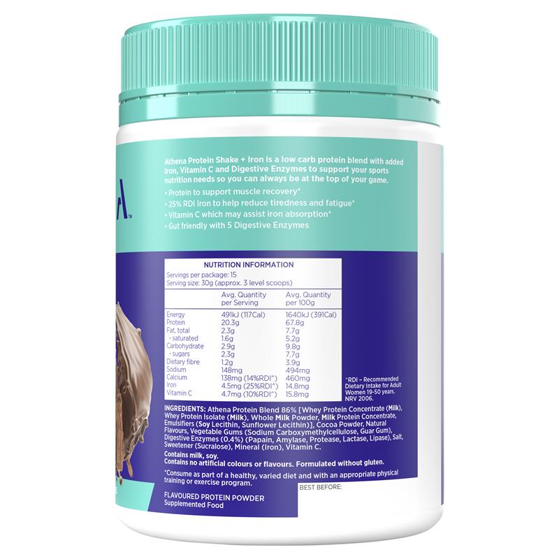 Athena Protein + Sắt Vị Sô-cô-la 450 g – ảnh 2
