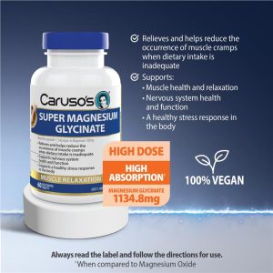 Caruso's Super Magnesium Glycinate Bổ Sung Magiê 160 mg 60 Viên – ảnh 3