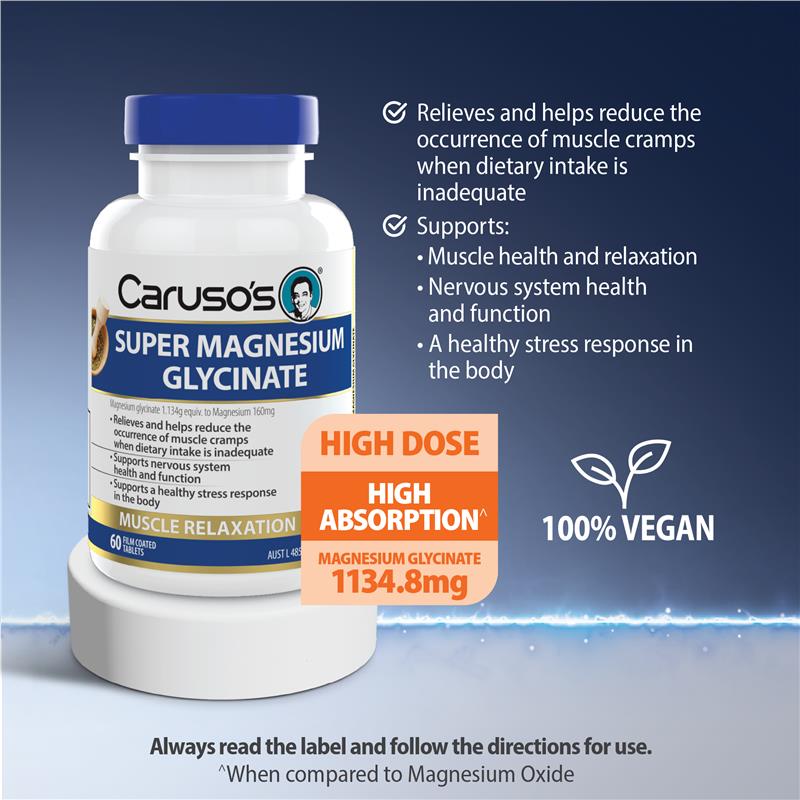 Caruso's Super Magnesium Glycinate Bổ Sung Magiê 160 mg 60 Viên – ảnh 3