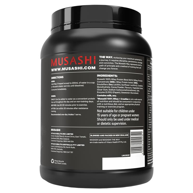 Musashi 100% Whey + Creatine Protein Whey Và Creatine Vị Sô-cô-la 900 g – ảnh 3