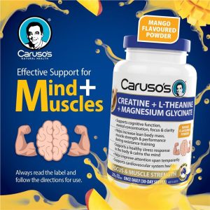 Caruso's Creatine + L-Theanine + Magiê Glycinate Bột Vị Xoài 225 g – ảnh 3