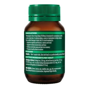 Thompson's One-A-Day Ginkgo 12.500 mg Hỗ Trợ Trí Nhớ Và Tập Trung 60 Viên Nang – ảnh 3