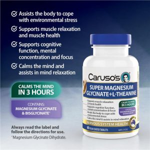 Caruso's Super Magiê Glycinate + L-Theanine 60 Viên Nang – ảnh 3