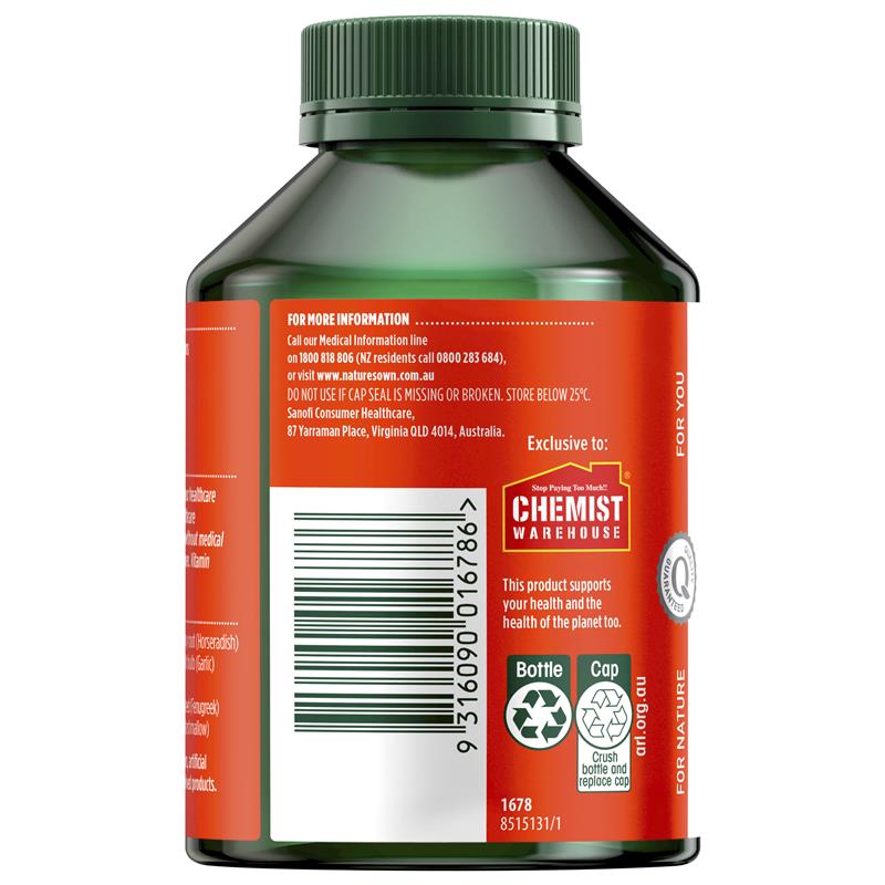 Nature's Own Triple Strength Tỏi, Vitamin C và Cải Ngựa 200 Viên – ảnh 3