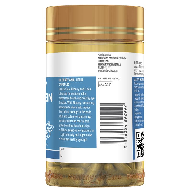 Healthy Care Bilberry & Lutein Hỗ Trợ Mắt 120 Viên Nang – ảnh 3