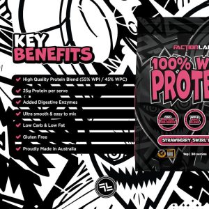 Faction Labs 100% Whey Protein Vị Dâu Xoắn 30 Khẩu Phần – ảnh 3