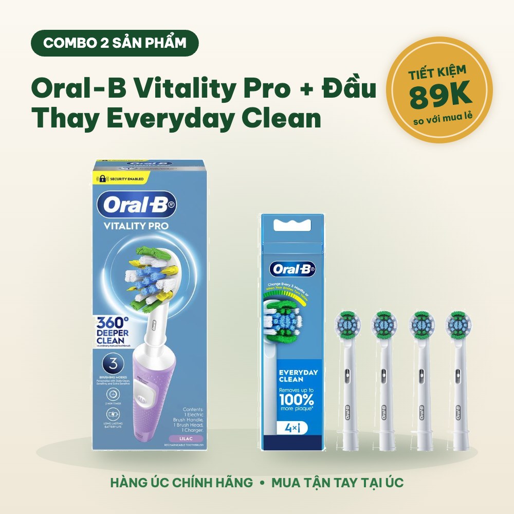Combo Oral-B Vitality Pro + Đầu Thay Everyday Clean