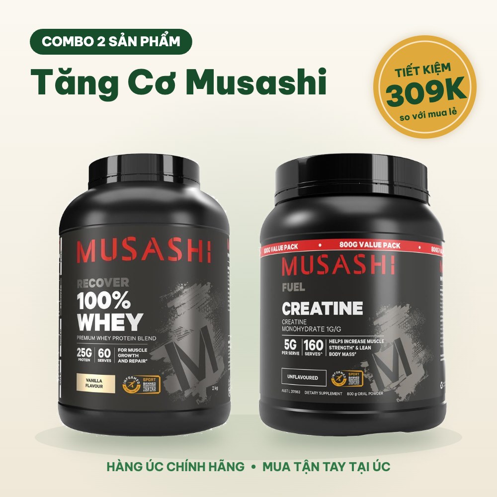 Combo Tăng Cơ Musashi: Whey 2kg + Creatine